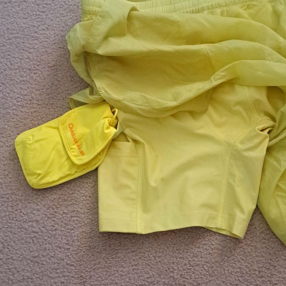 Outdoor Voices Yellow Athletic Shorts with Pouch
